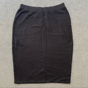 Vintage black knit pencil skirt